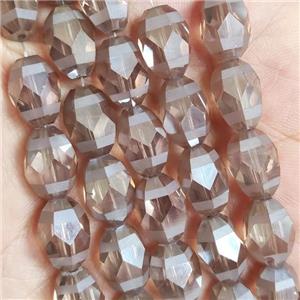 Champagne Crystal Glass Beads Faceted Barrel, approx 10x14mm, 50pcs per st [GS2323]