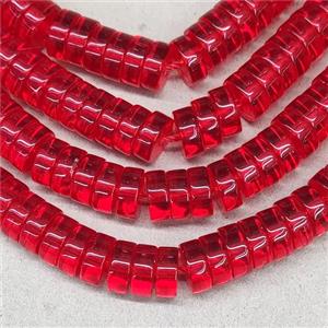 Red Crystal Glass Heishi Spacer Beads, approx 3x8mm, 94pcs per st [GS2331]