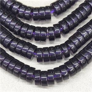 DarkPurple Crystal Glass Heishi Spacer Beads, approx 3x8mm, 94pcs per st [GS2332]