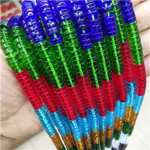 Crystal Glass Heishi Spacer Beads Mixed, approx 3x8mm, 94pcs per st [GS2336]