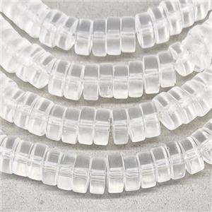 Clear Crystal Glass Heishi Spacer Beads Matte, approx 3x8mm, 94pcs per st [GS2338]