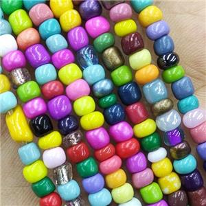 Mixed Color Lampwork Glass Rondelle Beads Tiny, approx 3mm [GS2340-3MM]
