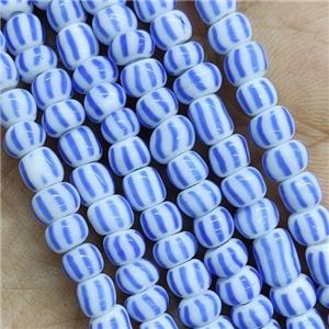 Blue Lampwork Rondelle Beads, approx 4mm [GS2347]