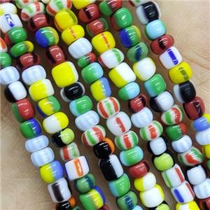 Mixed Color Lampwork Rondelle Beads, approx 4mm [GS2348]