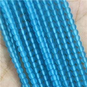 Blue Glass Seed Beads Round Matte, approx 2.7mm [GS2358]