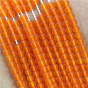 Orange Glass Seed Beads Round Matte, approx 2.7mm [GS2360]