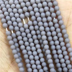 Gray Glass Seed Beads Round Matte, approx 2.7mm [GS2363]