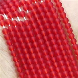 Red Glass Seed Beads Round Matte, approx 2.7mm [GS2365]