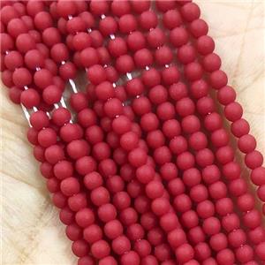 Red Glass Seed Beads Round Matte, approx 2.7mm [GS2366]