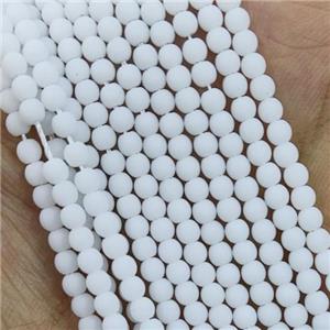 White Glass Seed Beads Round Matte, approx 2.7mm [GS2368]