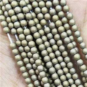 Lt.Gold Glass Seed Beads Round Matte, approx 2.7mm [GS2375]