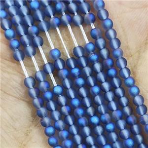 GrayBlue Glass Crystal Seed Beads Round Matte, approx 2.7mm [GS2376]