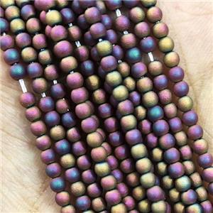 Purple Glass Seed Beads Round Matte, approx 2.7mm [GS2377]