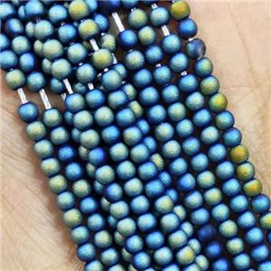 GreenBlue Glass Seed Beads Round Matte, approx 2.7mm [GS2378]