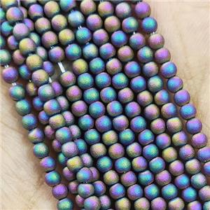 Rainbow Glass Seed Beads Round Matte, approx 2.7mm [GS2379]