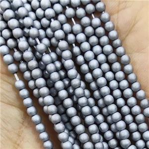 Silver Glass Seed Beads Round Matte, approx 2.7mm [GS2380]