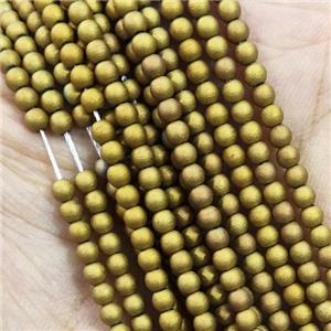 Golden Glass Seed Beads Round Matte, approx 2.7mm [GS2381]