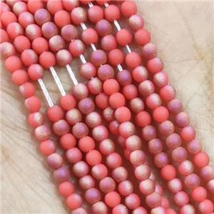Red Glass Seed Beads Round Matte, approx 2.7mm [GS2382]