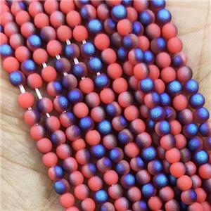 RedBlue Glass Seed Beads Round Matte, approx 2.7mm [GS2383]