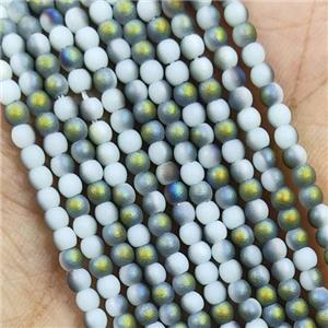 WhiteGreen Glass Seed Beads Round Matte, approx 2.7mm [GS2384]