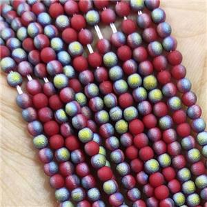 Red Glass Seed Beads Round Matte, approx 2.7mm [GS2386]