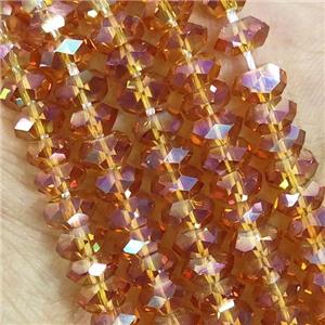 Champagne Crystal Glass Beads Faceted Rondelle, approx 3x6mm [GS2387]