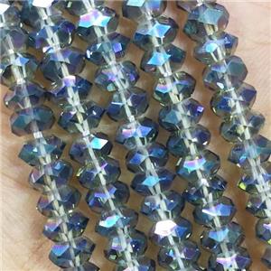 BlueRainbow Crystal Glass Beads Faceted Rondelle, approx 3x6mm [GS2388]