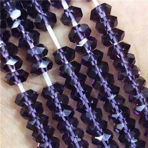 Purple Crystal Glass Beads Faceted Rondelle, approx 3x6mm [GS2390]