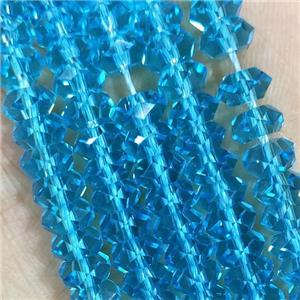 Aqua Crystal Glass Beads Faceted Rondelle, approx 3x6mm [GS2391]