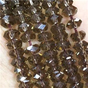 Smoky Crystal Glass Beads Faceted Rondelle, approx 3x6mm [GS2392]