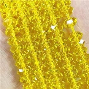 Golden Crystal Glass Beads Faceted Rondelle, approx 3x6mm [GS2394]