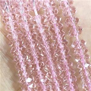 Pink Crystal Glass Beads Faceted Rondelle, approx 3x6mm [GS2395]