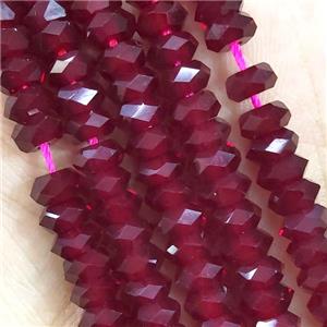 Ruby Red Crystal Glass Beads Faceted Rondelle, approx 3x6mm [GS2396]