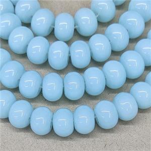 Jadeite Glass Rondelle Beads Aqua, approx 10mm, 50pcs per st [GS2401]