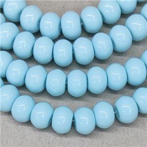 Aqua Jadeite Glass Rondelle Beads, approx 10mm, 50pcs per st [GS2402]