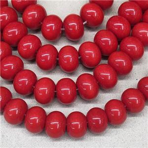Red Jadeite Glass Rondelle Beads, approx 10mm, 50pcs per st [GS2411]
