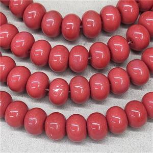Red Jadeite Glass Rondelle Beads, approx 10mm, 50pcs per st [GS2414]