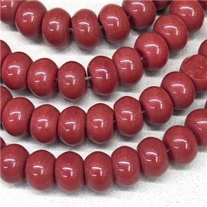 Red Jadeite Glass Rondelle Beads, approx 10mm, 50pcs per st [GS2415]