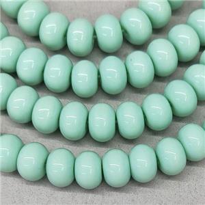 Green Jadeite Glass Rondelle Beads, approx 10mm, 50pcs per st [GS2416]