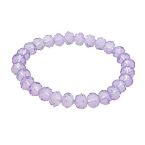 Purple Crystal Glass Bracelet Stretchy Faceted Rondelle, approx 8mm [GS2427]