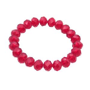 Crystal Glass Bracelet Stretchy Faceted Rondelle, approx 10mm [GS2435]
