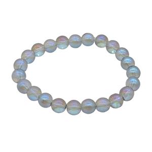 Grayblue Crystal Glass Bracelet Stretchy, approx 8mm dia [GS2438]