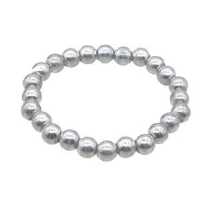 Silver Crystal Glass Bracelet Stretchy, approx 8mm dia [GS2440]