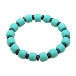Green Jadeite Glass Braclet Stretchy Rondelle, approx 10mm [GS2457]