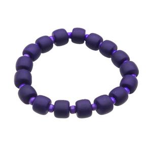 Purple Jadeite Glass Bracelet Stretchy Rondelle, approx 10mm [GS2461]