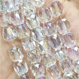 Clear Crystal Glass Beads Faceted Barrel, approx 10mm, 50pcs per st [GS2475]