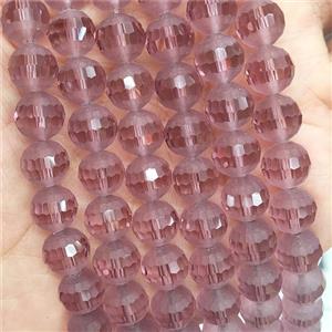 Round Peach Crystal Glass Beads Matte Faceted, approx 10mm dia [GS2478]