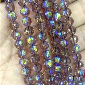 Crystal Glass Beads Faceted Round AB-Color, approx 10mm dia, 40pcs per st [GS2491-10MM]
