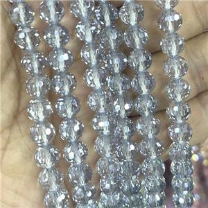 Crystal Glass Beads Faceted Round Silvergray, approx 8mm dia, 48pcs per st [GS2492-8MM]