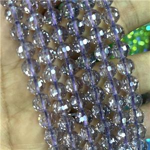 Crystal Glass Beads Faceted Round Purple, approx 8mm dia, 48pcs per st [GS2496-8MM]